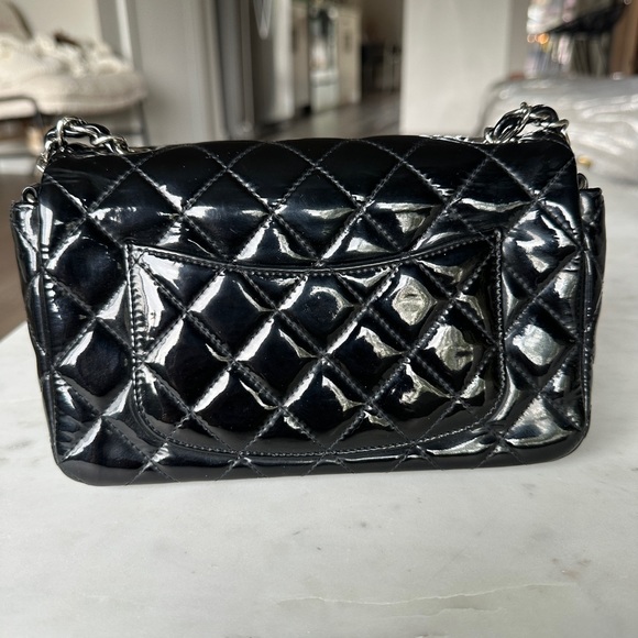 Black Patent Chanel Mini flap Crossbody bag - Picture 7 of 11